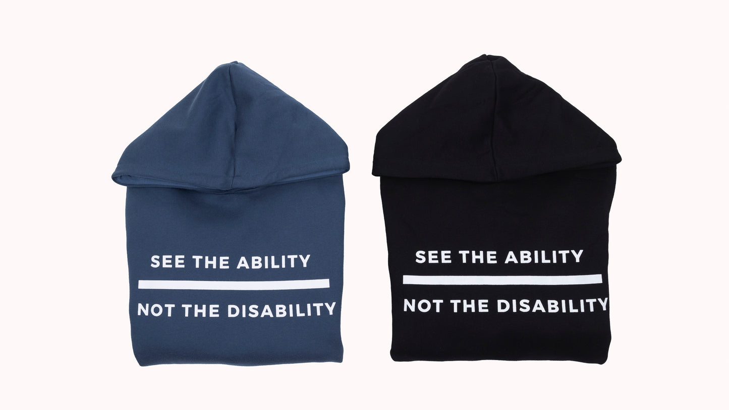 See the Ability not the Dsability Hoodie - Blue